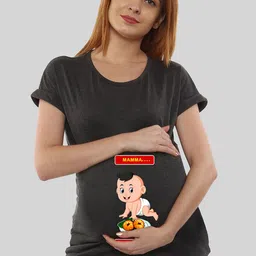 SillyBoom Graphic Printed Maternity Cotton T-shirt-picture-21