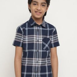 Octave Boys Tartan Checked Cotton Casual Shirt-picture-48