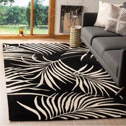 IMRA CARPET Black Floral Handmade Woollen Carpet-picture-5