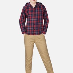Gini and Jony Boys Red Tartan Checks Checked Cotton Casual Shirt-picture-19