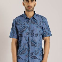 Indian Terrain Chiseled Slim Fit Tropical Printed Pure Cotton Casual Shirt-picture-5