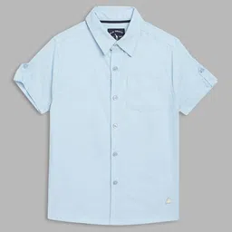 Blue Giraffe Boys Blue Casual Shirt-image-51