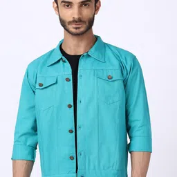 VOXATI Men Blue Crop Denim Jacket with Embroidered-picture-17