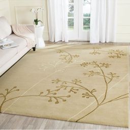 IMRA CARPET Beige & White Floral Contemporary Woollen Carpet-picture-4