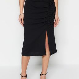Trendyol Ruched Pencil Midi Skirt-picture-6