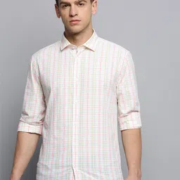 SHOWOFF Tartan Checks Classic Fit Cotton Casual Shirt-picture-34
