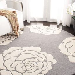 Safiya Carpet Grey & Off White Floral Hand Tufted Woollen Carpets-picture-49