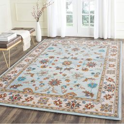 IMRA CARPET Sea Green Floral Printed Woollen Carpet-picture-38