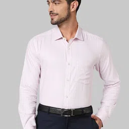 Park Avenue Men Peach-Coloured Slim Fit Micro Checks Checked Formal Shirt-image-33