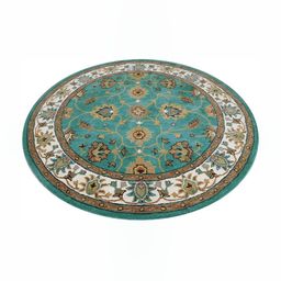 IMRA CARPET Green Floral Woollen Round Carpet-picture-16