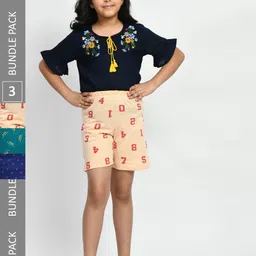BAESD Girls Pack Of 3 Printed Cotton High-Rise Shorts-picture-10