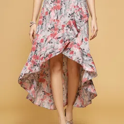 Oomph! Women Abstract Printed High-Low Skirt-picture-44