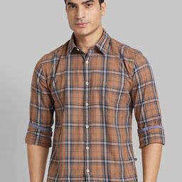 Parx Slim Fit Tartan Checked Casual Cotton Shirt-picture-2