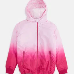 Pantaloons Junior Girls Pink Crop Padded Jacket-picture-18