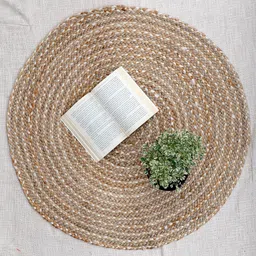 Art Avenue Learn Beige & White Braided Round Jute Rug-image-35
