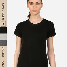 appulse Pack Of 3 V-Neck Pure Cotton Slim Fit T-shirt-picture-16