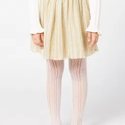 One Friday Girls Gold-Coloured  Solid Knee-Length Flared Tutu Skirt-picture-15