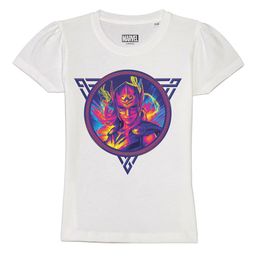 Marvel by Wear Your Mind Girls White Printed Puff Sleeves T-shirt-picture-14