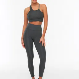 Trendyol Women Charcoal Solid Slimming Sports Tights-picture-16