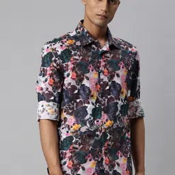 RARE RABBIT Men Multicoloured Slim Fit Floral Opaque Printed Casual Shirt-image-37