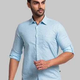Parx Men Blue Slim Fit Printed Casual Shirt-image-74