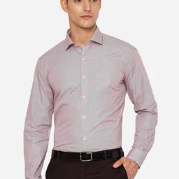 JADE BLUE Men Orange Striped Formal Shirt-picture-20