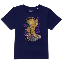 Marvel by Wear Your Mind Boys Navy Blue Printed T-shirt-picture-45