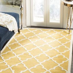 Safiya Carpet Yellow & White Geometric Hand-Tufted Woollen Carpet-picture-2