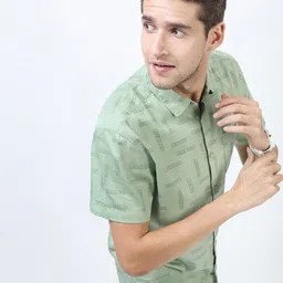 HIGHLANDER Men Green Slim Fit Casual Shirt-picture-37