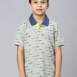 Beverly Hills Polo Club Boys Conversational Printed Polo Collar Pure Cotton T-shirt-picture-39