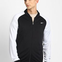Reebok Men Black & White Colourblocked Sporty Jacket-picture-31