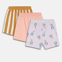 MINI KLUB Boys Pack Of 3 Printed Cotton Shorts-picture-58