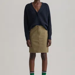 GANT Women Khaki Solid Above Knee-Length Straight Skirt-picture-21