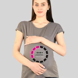 SillyBoom Graphic Printed Dolman Sleeves Cotton Maternity T-shirt-picture-29