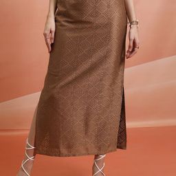 Tokyo Talkies Brown Crochet Straight Midi Skirt-picture-24