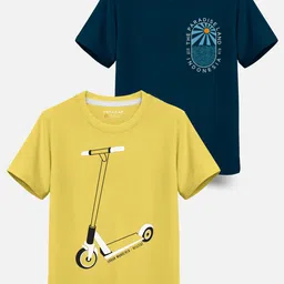 HELLCAT Boys Pack Of 2 Graphic Printed Cotton T-shirt-picture-2