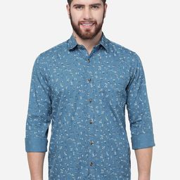 JADE BLUE Slim Fit Floral Printed Cotton Casual Shirt-picture-12