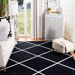 Safiya Carpet Black & White Geometric Printed Hand-Tufted Woollen Carpet-picture-41
