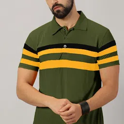 AUSK Striped Polo Collar Short Sleeves Regular T-shirt-picture-33