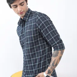 HIGHLANDER Tartan Checked Slim Fit Casual Shirt-picture-13