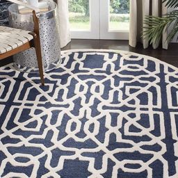 Safiya Carpet Navy Blue Geometric Hand-Tufted Woollen Carpets-picture-42