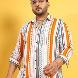 Instafab Plus Classic Fit Geometric Printed Casual Shirt-picture-8