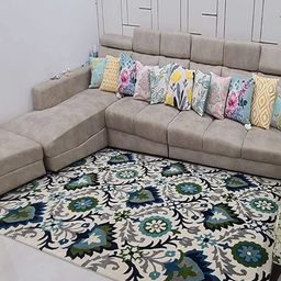 Safiya Carpet White Floral Hand-Tufted Woollen Carpets-picture-44