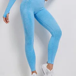 URBANIC Women Blue Solid Gym Tights-picture-17