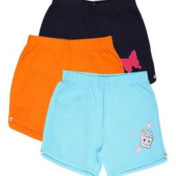 Luke & Lilly Girls Pack Of 3 Graphic Printed Casual Sports Shorts-picture-38