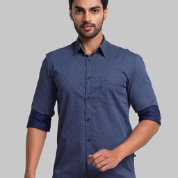 Parx Men Blue Slim Fit Printed Casual Shirt-picture-26