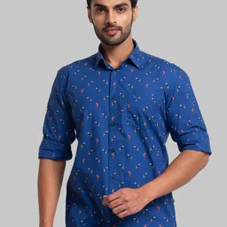 Parx Men Blue Slim Fit Printed Casual Shirt-image-88