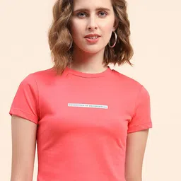 CAMLA Round Neck Pure Cotton Crop T-shirt-picture-31