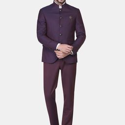 Blackberrys Men Maroon Solid Single-Breasted 2-Piece Formal Suit-picture-17