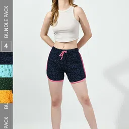 BAESD Women Pack Of 4 Conversational Printed Pure Cotton Shorts-image-97